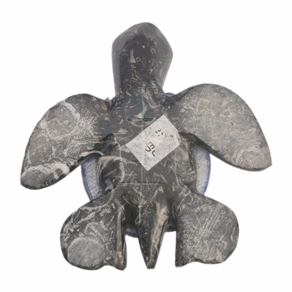 Handcarved Marble Sea Turtle Blue Gray 4